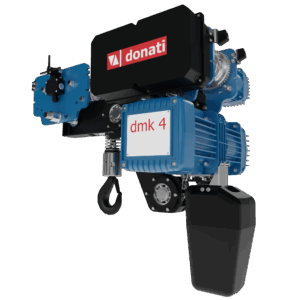 Donati DMK low headroom trolley mounted electric chain hoist blue