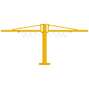 Donati Twin Arm Cantilever Column Jib Crane – Series GBA C-Version Overbraced, 260° + 260° Rotation