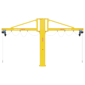 Donati Twin Arm Cantilever Column Jib Crane – Series GBA H-Version Overbraced, 260° + 260° Rotation
