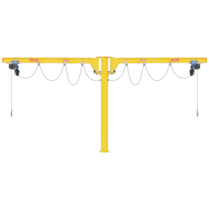 Donati Twin Arm Cantilever Column Jib Crane – Series GBA T-Version Underbraced, 260° + 260° Rotation