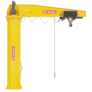 Donati GBR Series Electrically Rotated Column Jib Crane Yellow with hoist