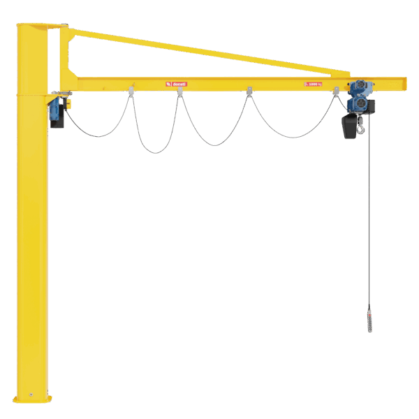 Donati Powered 280° Slewing Column Jib Crane – Series CBE H-Version Yellow