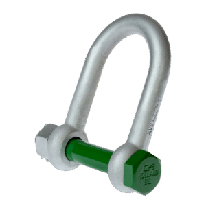 Green Pin BigMouth® Dee Shackle with Safety Nut and Bolt – GPWMD, Grade 8 Alloy Steel High-Capacity Lifting Shackle