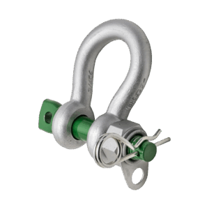 Green Pin® Catch Bow Shackle with Safety Nut and Bolt Pin – GPCSAB, Grade 6 High Tensile Steel Offshore Lifting Shackle