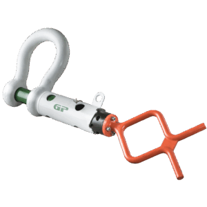 Green Pin® Guided Pin ROV Shackle with Fishtail Handle – GPROV5362F, Grade 8 Subsea Polar Release & Retrieve Shackle