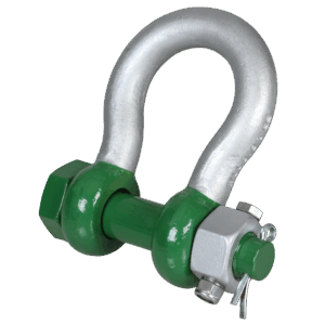 Green Pin Polar® Bow Shackle with Fixed Nut Safety Pin – GPPOLFN, Low-Temperature Grade 8 Alloy Steel Lifting Shackle