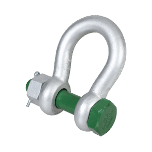 Green Pin® Standard Bow Shackle with Safety Nut and Bolt Pin – GPSAB, Grade 6 Galvanised High-Tensile Lifting Shackle