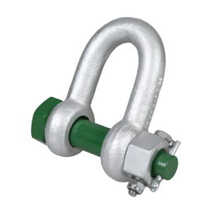 Green Pin® Standard Dee Shackle with Fixed Nut Safety Pin – GPSADFN, Grade 6 High-Tensile Steel Lifting Shackle