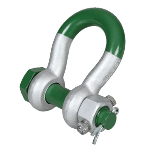 Green Pin Super® Bow Shackle with Fixed Nut Safety Pin – GPSUPFN, Grade 8 Alloy Steel Lifting Shackle