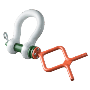 Green Pin® Tapered Pin ROV Release & Retrieve Shackle with Fishtail Handle – GPROV5361F, Grade 8 Offshore Subsea Polar Shackle