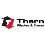 Thren Winches & Cranes logo black with red and black icon