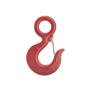 Crosby L-320CN Carbon Steel Eye Hook with Latch - 750kg to 40t WLL (Galvanised)