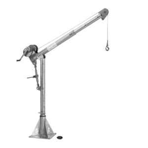 Thern Portable Lifting Davit Crane Commander 5PT20G-M1+ with Spur Gear Manual Winch and Base - up to 905kg WLL