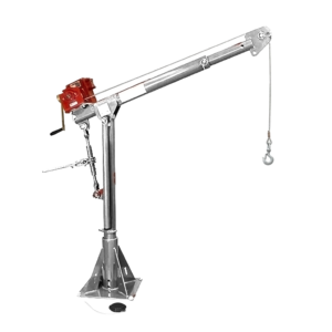 Thern Portable Lifting Davit Crane Commander 5PT20G-M2+ with Worm Gear Manual Winch and Base - up to 905kg WLL