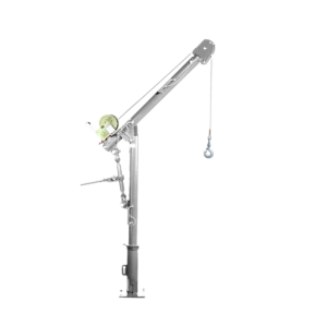 Thern Portable Lifting Davit Crane Commander 5PT5G-M1+ with Spur Gear Manual Winch and Base - up to 300kg WLL