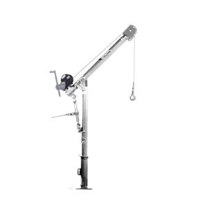 Thern Portable Stainless Steel Lifting Davit Crane Commander 5PT5S-M3+ with Spur Gear Manual Winch and Base - up to 300kg WLL