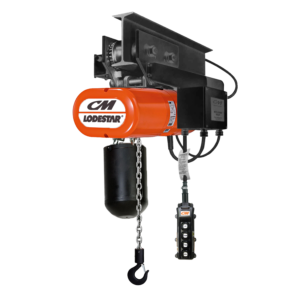 CM Lodestar Electric Chain Hoist with Powered Trolley 250kg–3t WLL (110v/240v/400v)