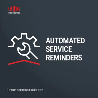 Lifting Gear Products Automated Service Reminders