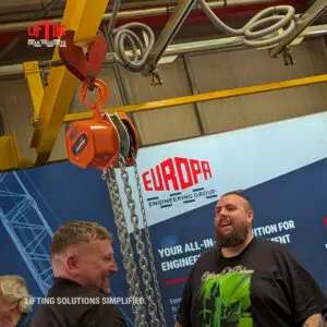 William Hackett's chain hoist demonstration