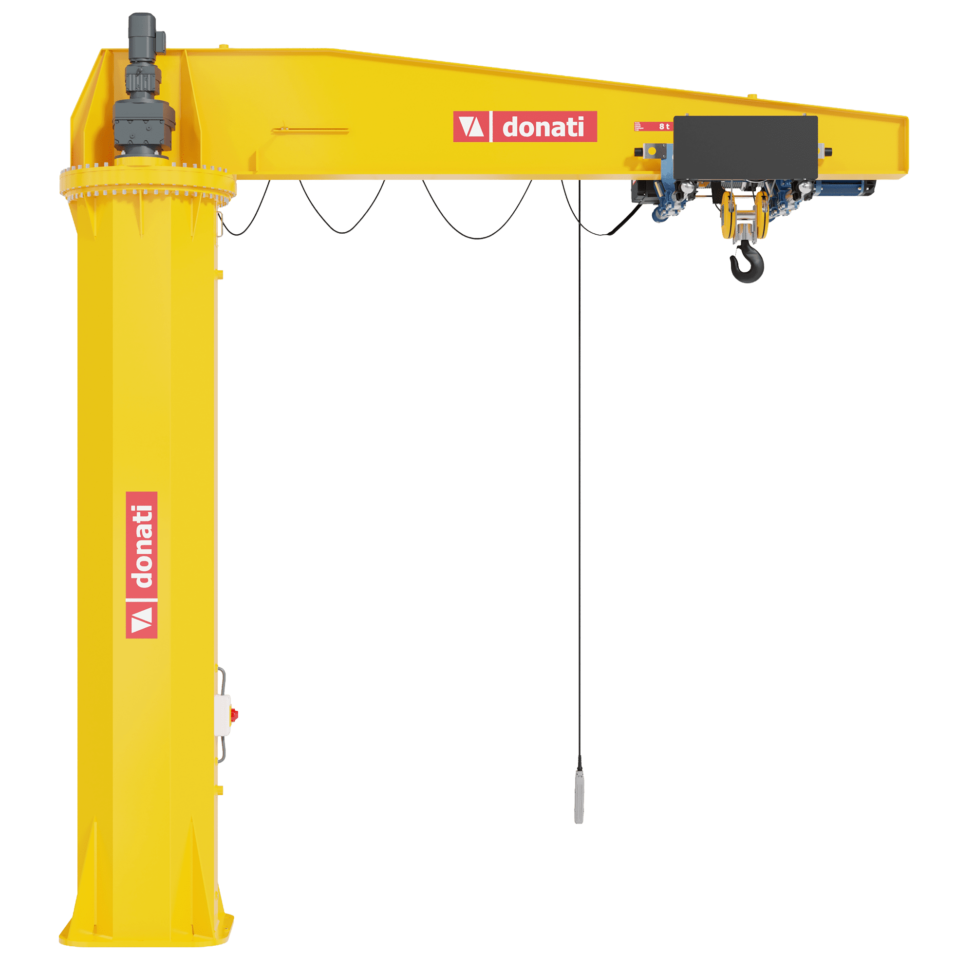 Column Rotation Drop Head Donati GBR Powered Slew Column Jib Crane - 360° Rotation - 1t–10t WLL ...
