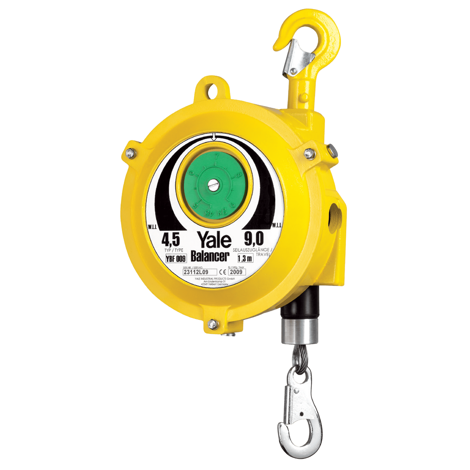 Yale YBF-L Long Rope Spring Balancer 1.5–130kg WLL - Lifting Gear Products